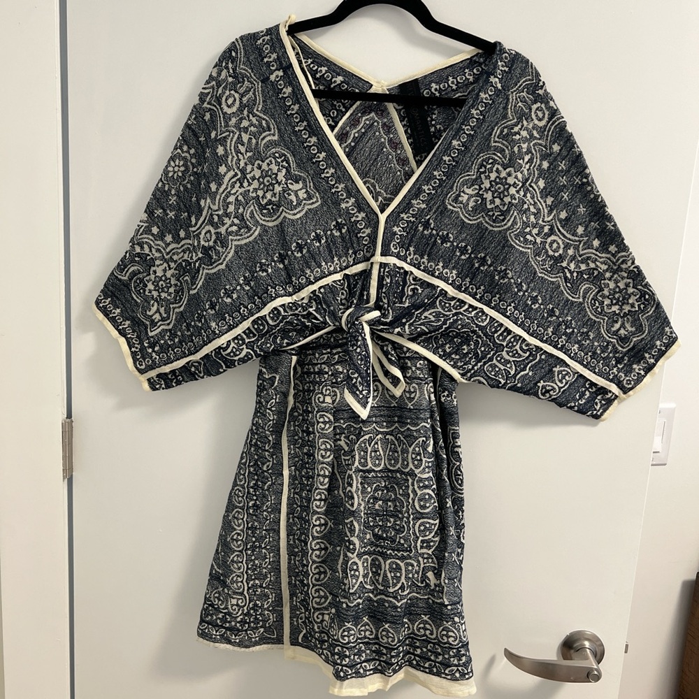 Bohemian Blue and White Patterned Dress
